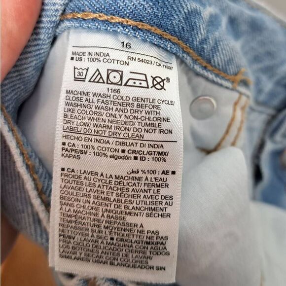 Old Navy Women's High-Waisted Button-Fly Slouchy Taper Cut-Off Non-Stretch Ankle - Picture 8 of 9